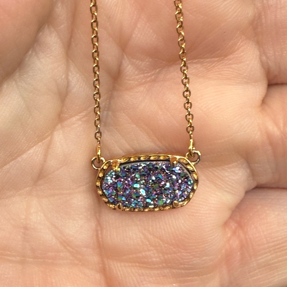Dazzling Gold Necklace with Multicolor Pendant